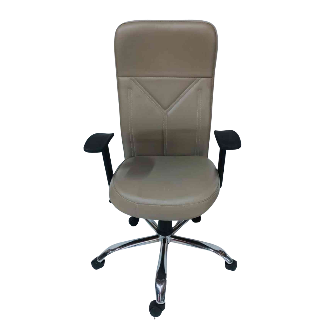 Premium Grey Leather Executive Office Chair