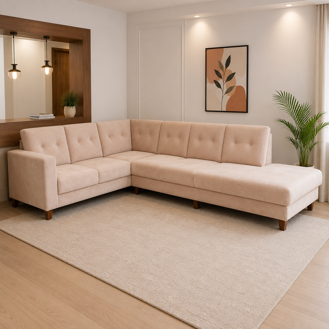 Modern L-Shaped Sectional Sofa with Chaise