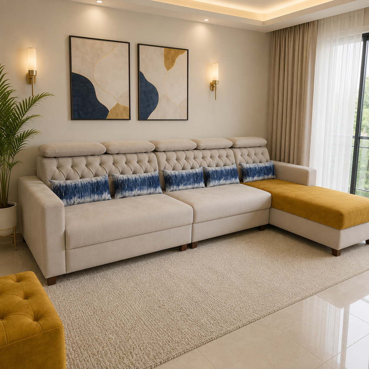 Luxury L-Shaped Sectional Sofa