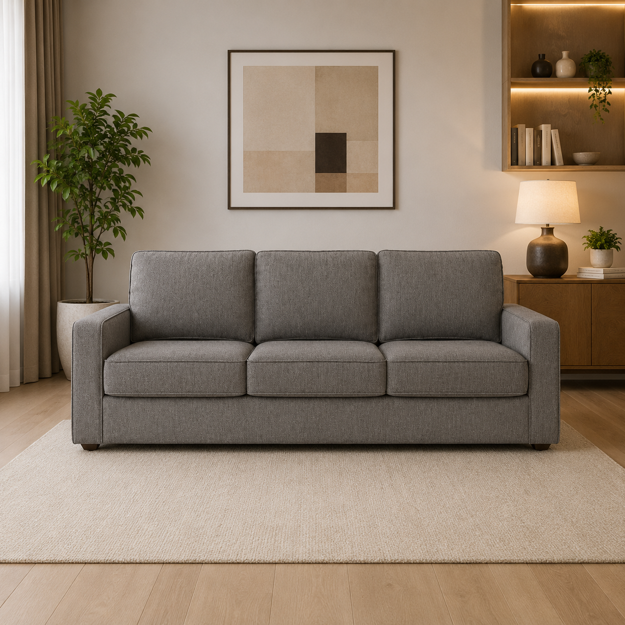 Urban Comfort 3-Seater Fabric Sofa