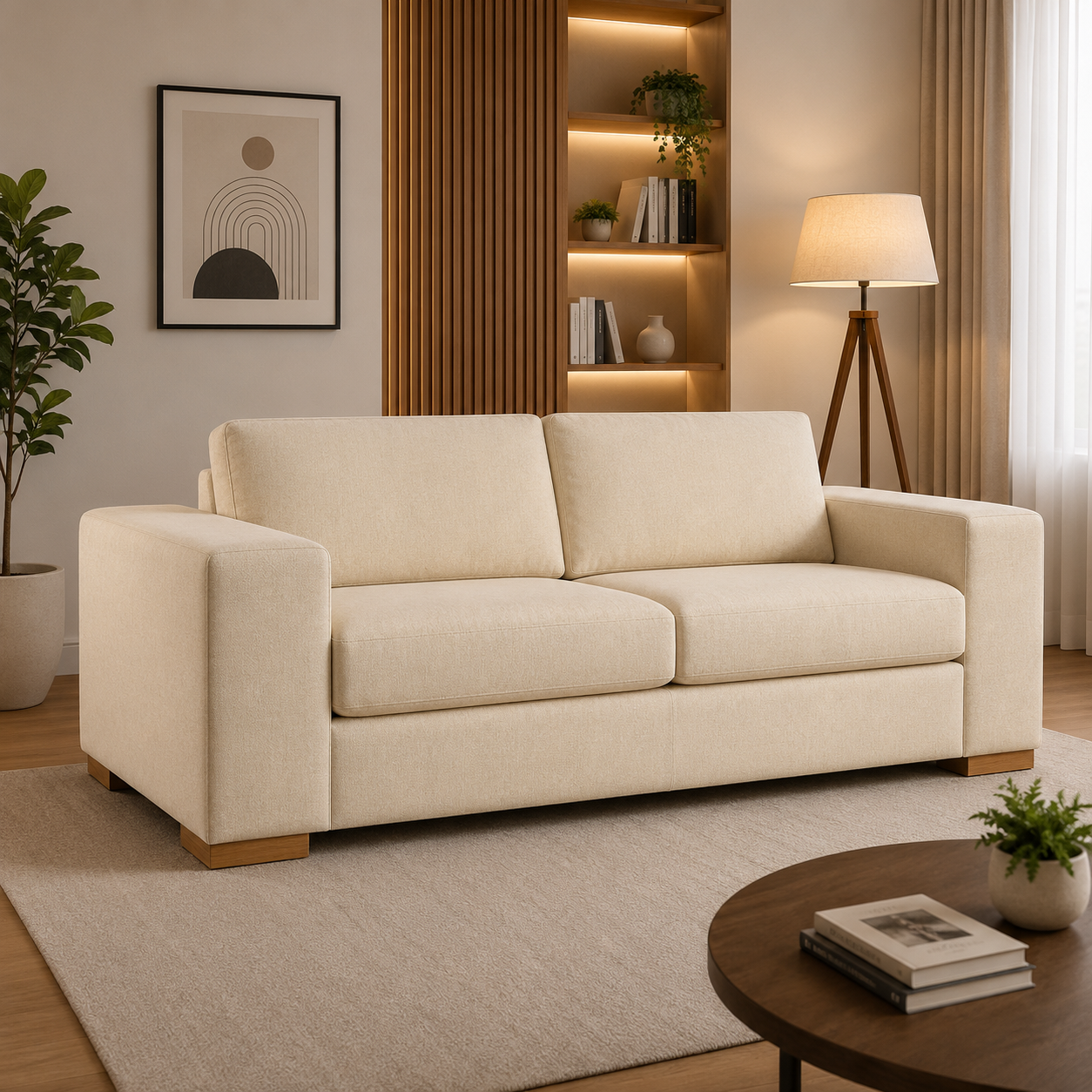 Modern Comfort 2-Seater Fabric Sofa