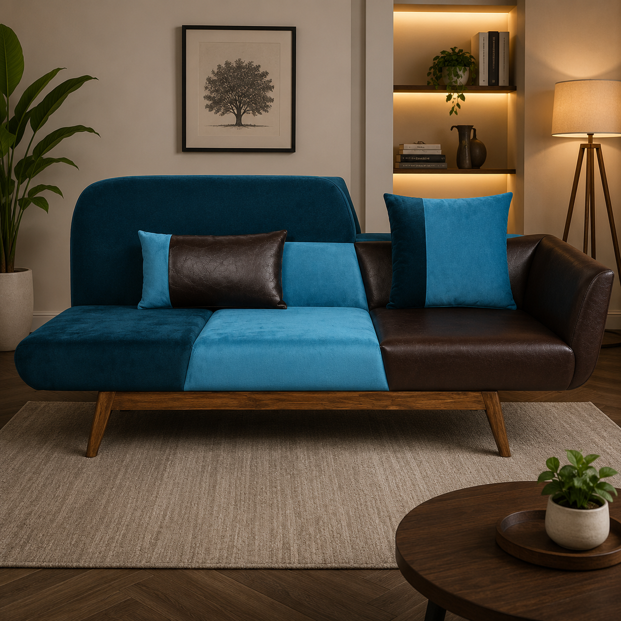 Modern Two-Tone Contemporary Sofa